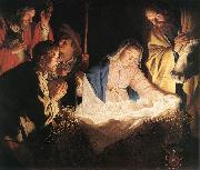 HONTHORST, Gerrit van Adoration of the Shepherds  sf oil on canvas